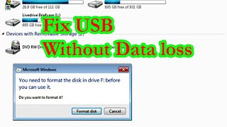 Fix corrupted USB Format Problemflash drive without losing data [upl. by Esaertal]