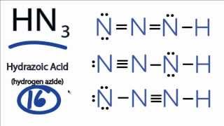 HN3 Lewis Structure Hydrazoic acid [upl. by Juta]