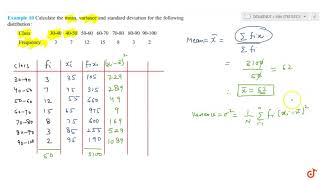 Calculate the mean variance and standard deviation for the following distribution Class 3040 [upl. by Lacefield]