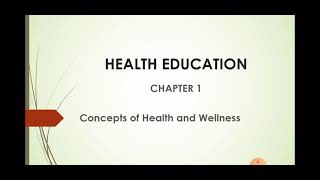 HEALTH EDUCCHAPTER 1 [upl. by Nyrrat]