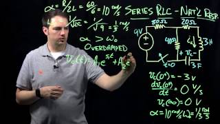 Circuits I Example with RLC Circuit Series Natural Response [upl. by Portuna348]