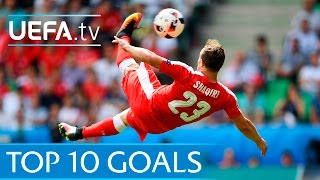 Top ten UEFA EURO 2016 goals [upl. by Edlihtam]