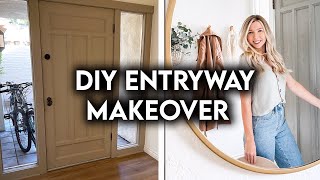 DIY EXTREME ENTRYWAY MAKEOVER  FRONT DOOR TRANSFORMATION [upl. by Allianora]