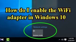 How to fix wifi option not showing in windows 10 [upl. by Annhej]