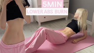 5MIN AB BURN WORKOUT FLAT STOMACH amp LOWER BELLY HOURGLASS AB WORKOUT [upl. by Titos473]