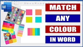 How to Match any Colour in Word  Microsoft Word Tutorials [upl. by Phail]