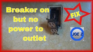 Breaker on but no power to outlet FIX [upl. by Hajed]