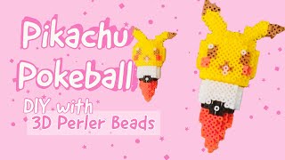 PIKACHU  Pokeball 3D Perler Cone  DIY Tutorial Perler Bead HowTo Build [upl. by Drareg269]