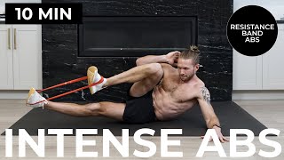 10 Min Resistance Band Ab Workout  NO REPEATS Strong Toned Abs [upl. by Mcclees]