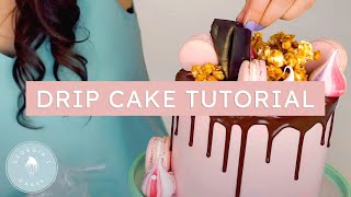 How To Decorate A Drip Cake  Georgias Cakes [upl. by Tiertza]