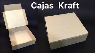 Caja cuadrada en carton KRAFT  Paso a paso [upl. by Attena401]