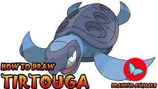 How To Draw Tirtouga Pokemon  Drawing Animals [upl. by Aehsel]