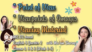 ENGLISH 5 QUARTER 2 LESSON 46 POINT OF VIEW VIEWPOINTS OF IMAGES amp VIEWING MATERIALS [upl. by Ecinwahs]