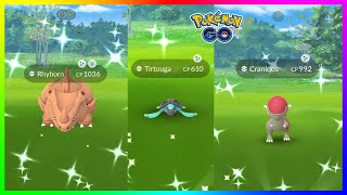 NEW ADVENTURE WEEK EVENT IN POKEMON GO Shiny Hunting TirtougaCranidos amp Shieldon Research Day Tmmr [upl. by Anna-Diana]