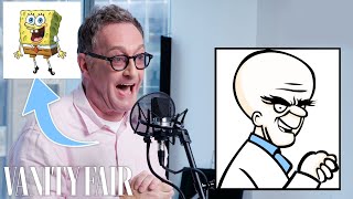 Tom Kenny SpongeBob Improvises 5 New Cartoon Voices  Vanity Fair [upl. by Henricks]