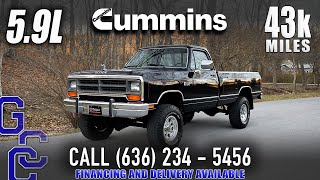 First Gen 59 Cummins 12v 1990 Dodge RAM W250 LE 4x4 Diesel With Only 43k Miles [upl. by Chlo216]