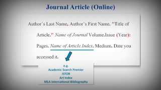 MLA Style Works Cited List Citing Journal Articles [upl. by Clarice]