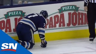 Tom Wilsons Massive Hit Leaves Blue Jackets Josh Anderson Shaken Up [upl. by Dowd]