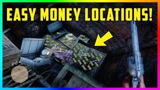 10 EASY Money Locations With TONS Of Gold Bars RARE Loot amp MORE In Red Dead Redemption 2 RDR2 [upl. by Cattima740]