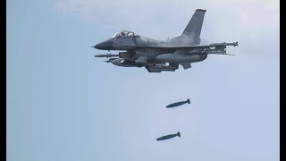 F16 conducts CloseAir Support with Mk82 bombs [upl. by Oiratno]