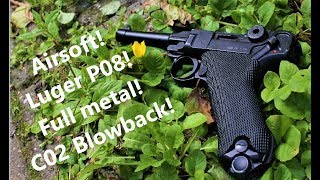 Airsoft Luger P08 Full Metal co2 Blowback [upl. by Meeka287]