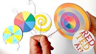 Easy Paper Spinners  STEAM Color Theory Paper Crafts [upl. by Kcirdla]