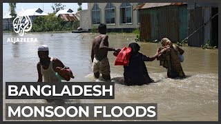 Nearly onethird of Bangladesh affected by monsoon floods [upl. by Ariay]