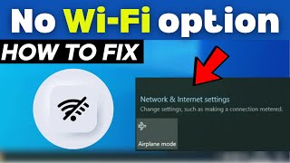 Fix WiFi option Not showing in Windows 10 [upl. by Stanislaus]