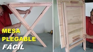 MESA PLEGABLE DE MADERA FÁCIL PASO A PASO  TUTORIAL DE CARPINTERÍA [upl. by Yahc283]