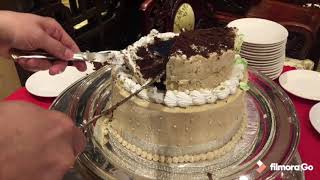 How to cut two tiered cake [upl. by Nemlaz173]