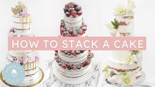 How To Stack A Tiered Cake  Georgias Cakes [upl. by Server]