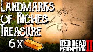 RDR2 Landmarks of Riches Treasure  EASY 6x Gold Bars 3000 Map Locations and Full Guide [upl. by Neahs]