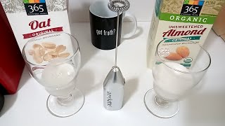 Oat Milk vs Almond Milk part 2 Frothing Test [upl. by Adyl594]