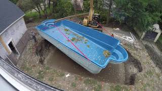 Fiberglass pool install timelapse part 1 [upl. by Wes]