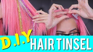 DIY HAIR TINSEL  400K SUBS GIVEAWAY CLOSED NOW [upl. by Irafat213]