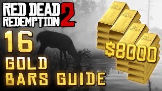 Red Dead Redemption 2  16 Gold Bar Locations 8000other loot [upl. by Ainsley]