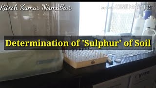 Determination of SULPHUR of soil [upl. by Nerita]