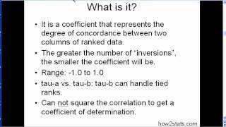 Kendalls tau  Explained Simply  Examples part 1 [upl. by Ahseniuq]