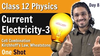 Current Electricity for Class 12  Lecture 3  Kirchhoffs Law Wheatstone Bridge Cells Combination [upl. by Beauvais]