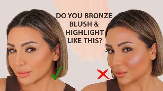 HOW TO APPLY BRONZER BLUSH AND HIGHLIGHT  NINA UBHI [upl. by Lyndsay962]