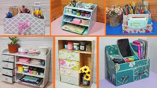 6 SIMPLE DIY ORGANIZERS FOR STORAGE FROM CARDBOARD BOXES HANDMADE CRAFT FROM CARDBOARD BOXES [upl. by Akiaki810]