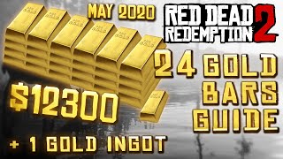 Red Dead Redemption 2  All 24 Gold Bars amp 1 ingot 12300 May 2020 [upl. by Meggi]