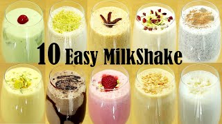 10 Easy Milkshake Recipe – How to Make Milkshake at Home [upl. by Llertnahs]