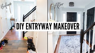 DIY ENTRYWAY MAKEOVER BEFORE AND AFTER l DIY FOYER MAKEOVER [upl. by Weylin468]