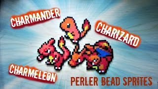 Perler Bead Pokémon Charmander Charmeleon Charizard 46 [upl. by Rednave]