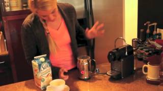 Nespresso Aeroccino Plus Frother Review Frothing Almond Milk [upl. by Iveson684]