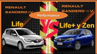 Renault Sandero LIfe 8v vs Renault Sandero Life 16v El Paredón Performance [upl. by Damha]