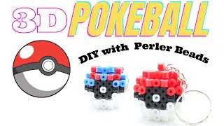 POKÉMON Pokeball  3D  Perler Beads  Tutorial [upl. by Rubia632]